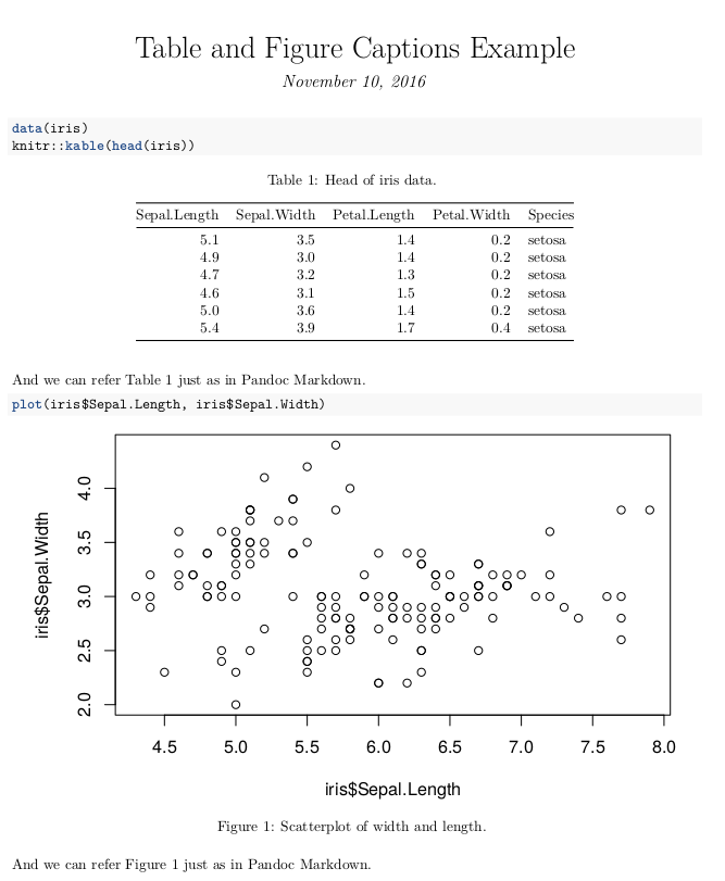 Screenshot of example